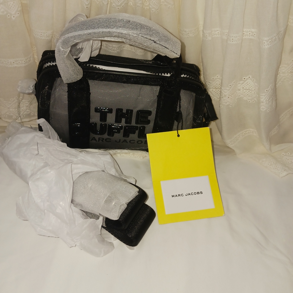 Marc Jacobs Black and Gray Duffel Bag